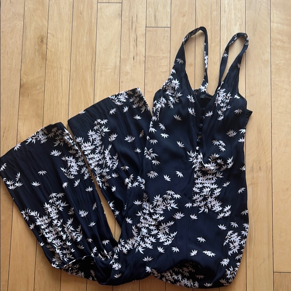 Zara Black Floral Jumpsuit